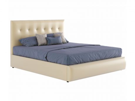 Мягкая бежевая двуспальная кровать "Селеста" 1400 с
