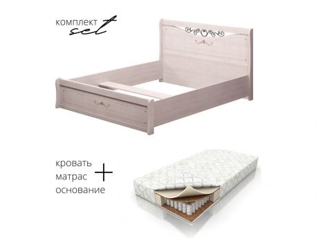 Кровать Афродита 20 140х200 с матрасом BSA в комплекте Бежевый