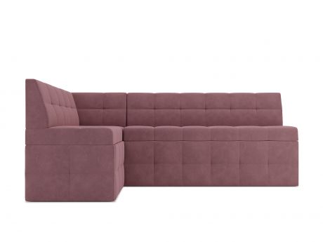 Кухонный угловой диван Атлас Левый (95х172) MebelVia Розовый, Велюр