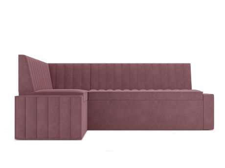 Кухонный угловой диван Версаль Левый (110х190) MebelVia Розовый, Велюр