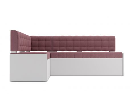Кухонный угловой диван Гамбург Левый (120х194) MebelVia Розовый, Велюр