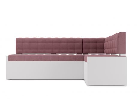 Кухонный угловой диван Гамбург Правый (90х162) MebelVia Розовый, Велюр
