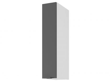 Шкаф навесной 15х72 см Колор Черный графит, Черный, Белый, ЛДСП