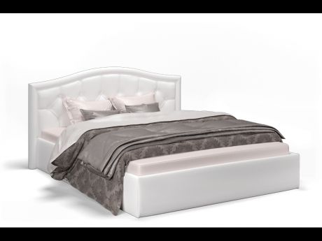 Кровать 160*200 с подъемным мех. (без матраса) Стелла экокожа vega white Vega