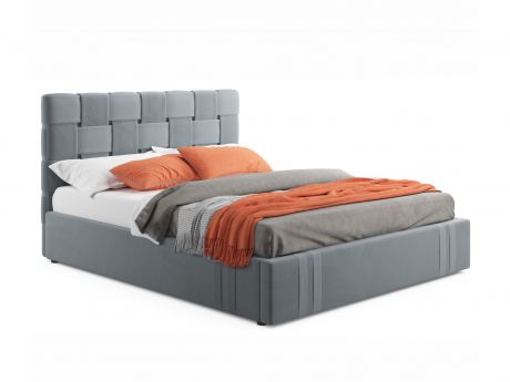 Мягкая кровать Tiffany 1600 серая с подъемным механизмом серый, Серый