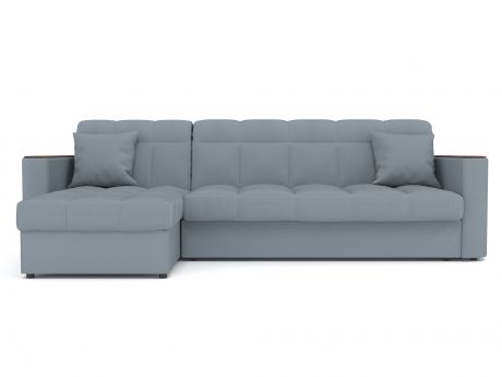 Угловой диван Неаполь (163х200) MebelVia Серый, Велюр, Металл