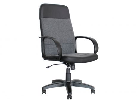 Офисное кресло Office Lab standart-1581 Эко кожа черный / ткань серая серый, Ф