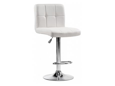 Paskal white Барный стул Серый, Хромированный металл