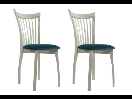 Комплект стульев Тулон, слоновая кость/зеленый Velutto 20