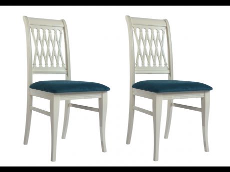 Комплект стульев Ричмонд, слоновая кость/зеленый Velutto 20