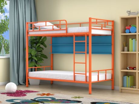 Двухъярусная кровать Ницца (90х190) Голубой, , Оранжевый, ЛДСП, Метал