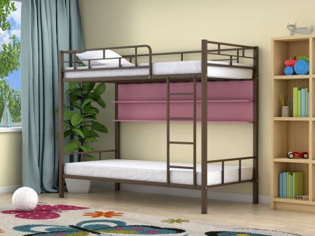 Двухъярусная кровать Ницца (90х190) Розовый, , Коричневый, ЛДСП, Мета