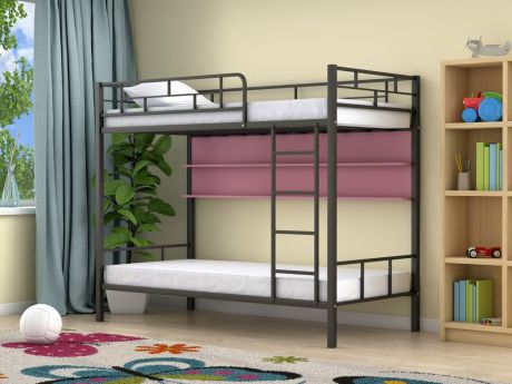 Двухъярусная кровать Ницца (90х190) Розовый, , Черный, ЛДСП, Металл