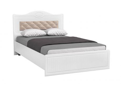 Кровать 1200 с мягким элементом Монако МН-7 + МН-7А белое дерево Белое