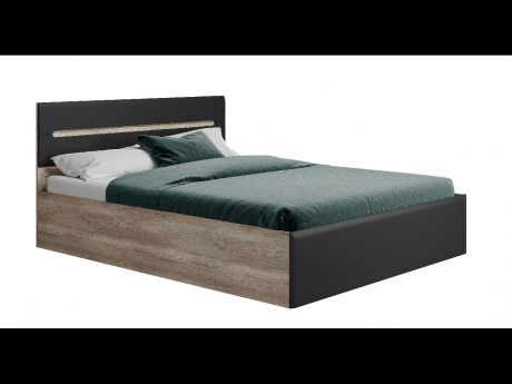 Кровать с реечным настилом Наоми КР-11 160х200, дуб каньон/графит Кори