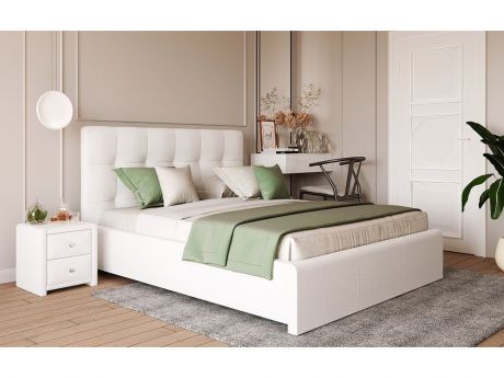 Кровать с латами Касабланка 160х200, белый Найс Вайт