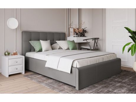 Кровать с латами Касабланка 160х200, серый Найс Грей