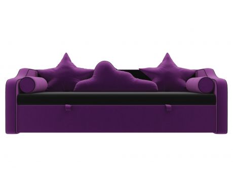 Детский диван-кровать Рико MebelVia Черный, Фиолетовый, Микровельвет