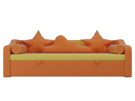 Детский диван-кровать Рико MebelVia Желтый, Оранжевый, Экокожа, ЛДСП