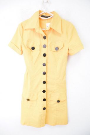 Платье Defile жёлтое на пуговицах 38 размер