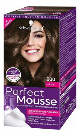 Стойкая крем-краска для волос Perfect Mousse 92,5мл: 500 Средний каштан