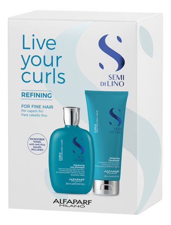 Набор для волос SDL Curly Live Your Curls Refining (кондиционер 200мл + шампунь 250мл + полотенце)