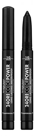 Стойкие тени для век в карандаше 24 Ore Color Power Eyeshadow 1,4г: 10 Mat Black