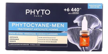 Сыворотка против выпадения волос Phytocyane Men Traitement Antichute Homme 12*3,5мл