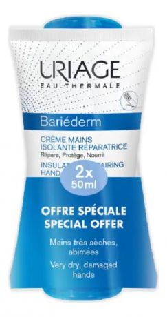Восстанавливающий крем для рук Bariederm-Cica Creme Mains Isolante Reparatrice: Крем 2*50мл