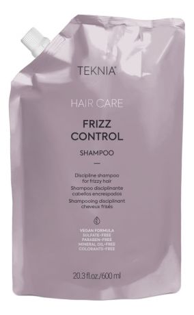 Бессульфатный дисциплинирующий шампунь для непослушных или вьющихся волос Teknia Frizz Control Shampoo: Шампунь 600мл