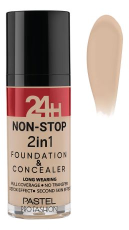 Тональная основа для лица 24H Non-Stop 2in1 Foundation & Concealer 30мл: 603 Ivory