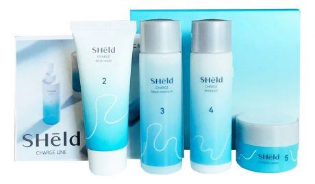 Набор для лица SHeld Charge (пенка для умывания Facial Wash 15г + лосьон Lotion Moisture 18мл + эмульсия-молочко Emulsion 18мл + ночной крем Cream 8г)