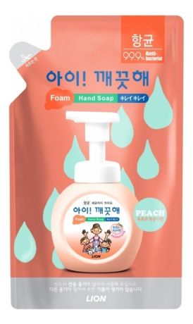 Пенное мыло для рук с персиком Foam Hand Soap Antibacterial Peach: Мыло 200мл
