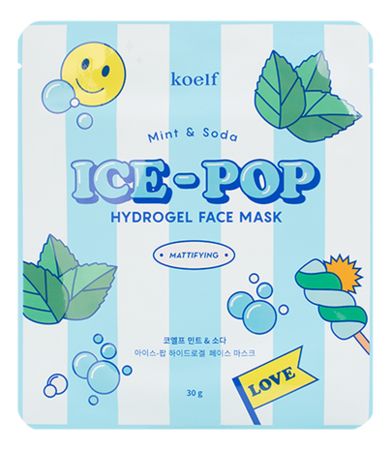 Гидрогелевая маска с экстрактом мяты и содой Mint & Soda Ice-Pop Hydrogel Face Mask 30г