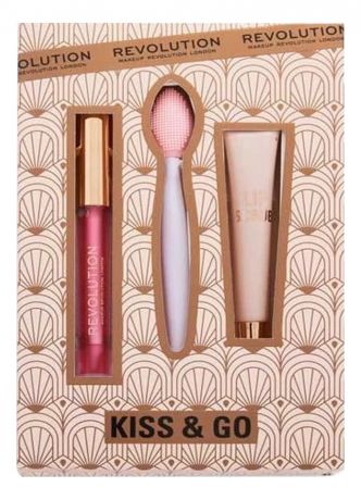 Набор Kiss & Go Set (масло для губ + скраб для губ + отшелушивающая кисть для губ)