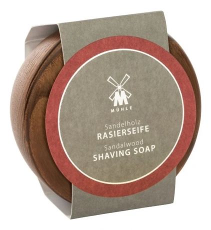 Твердое мыло для бритья в деревянной чаше Skin Care Sandalwood Shaving Soap 65г (сандал)