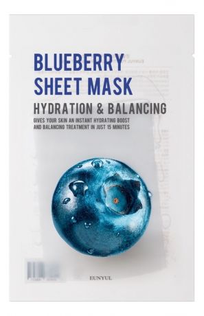 Тканевая маска для лица с экстрактом черники Purity Blueberry Sheet Mask 22мл: Маска 3шт