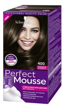 Стойкая крем-краска для волос Perfect Mousse 92,5мл: 400 Холодный эспрессо