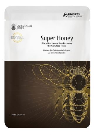 Биоцеллюлозная маска восстанавливающая кожу на основе меда черной пчелы Black Bee Honey Skin Recovery Bio Cellulose Mask 30мл