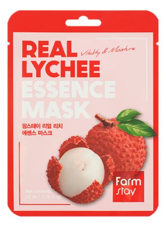 Тканевая маска для лица с экстрактом личи Real Lychee Essence Mask 23мл: Маска 1шт