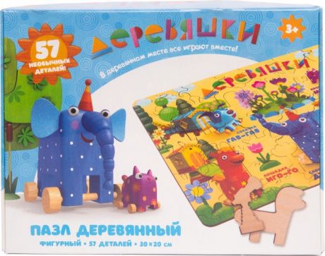 Деревянные игрушки Деревяшки Пазл фигурный 30x20 см