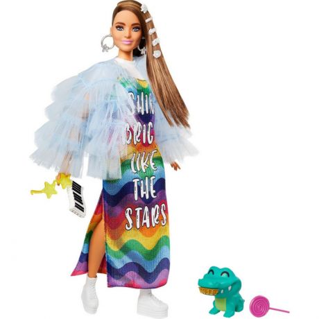 Куклы и одежда для кукол Barbie Кукла Экстра в желтом пальто