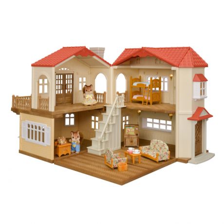 Кукольные домики и мебель Sylvanian Families Набор Большой дом со светом с Бельчатами