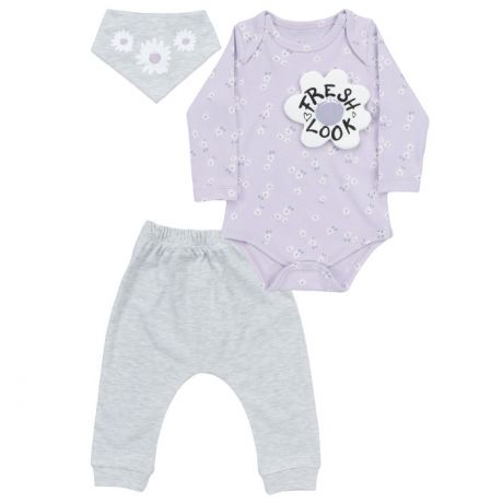 Комплекты детской одежды Mini World Комплект для девочки (боди, брюки, нагрудник) MW16146