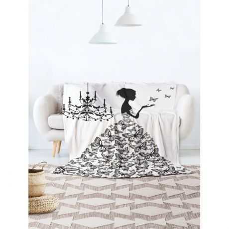 Пледы JoyArty Большой плюшевый плед 150x200 из микрофибры Платье из бабочек на диван или кресло