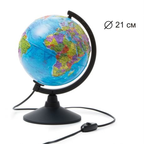 Глобусы Globen Глобус Земли физико-политический 210 мм с подсветкой Рельефный Классик