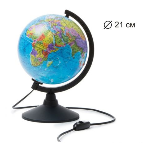 Глобусы Globen Глобус Земли политический 210 мм с подсветкой Классик