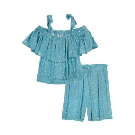Комплекты детской одежды Playtoday Комплект текстильный для девочек топ и шорты 12221227