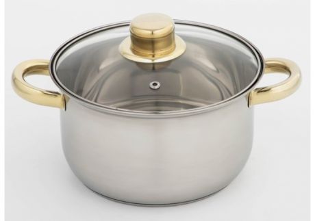 Посуда и инвентарь Доляна Кастрюля Роскошь со стеклянной крышкой d=19 см 2.2 л