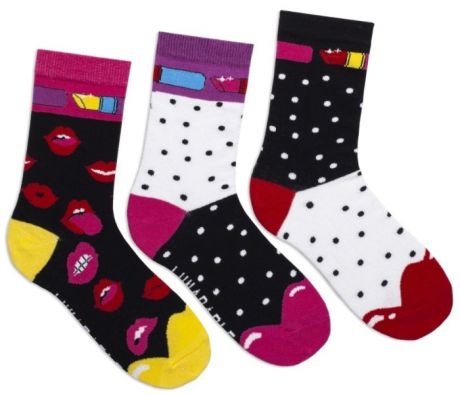 Колготки и чулки Lunarable Комплект женских носков с принтом 073 3 пары